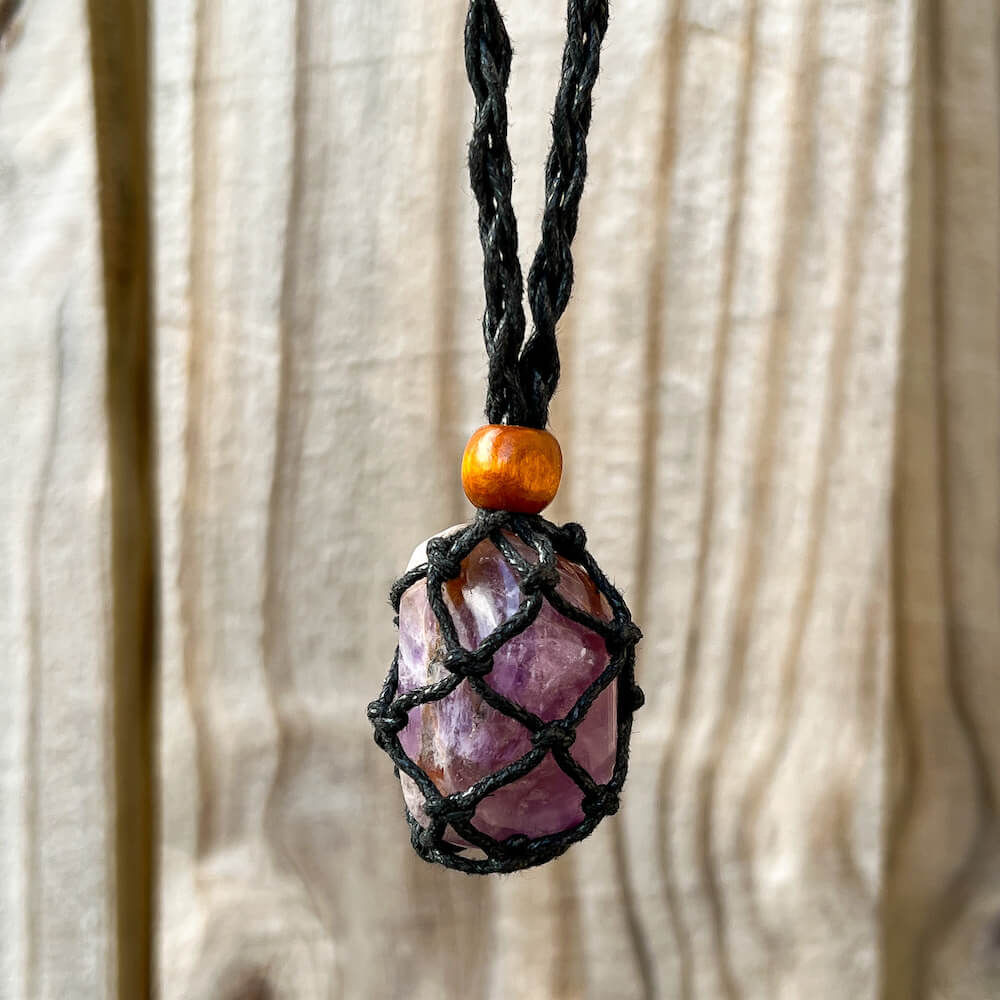 Crystal Holder Macrame Cage Necklace - Interchangeable Stone - Magic Crystals Crystal Holder Adjustable Necklace Only (No Stone)